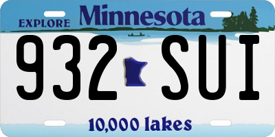 MN license plate 932SUI