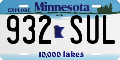 MN license plate 932SUL