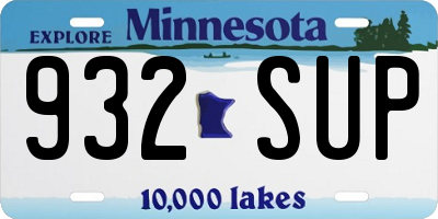 MN license plate 932SUP