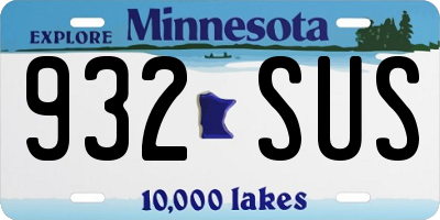 MN license plate 932SUS