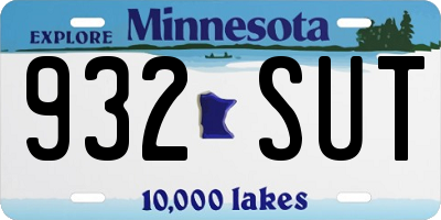 MN license plate 932SUT