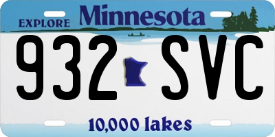 MN license plate 932SVC