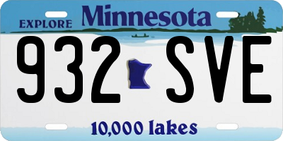 MN license plate 932SVE