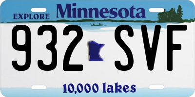 MN license plate 932SVF