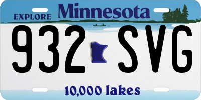 MN license plate 932SVG