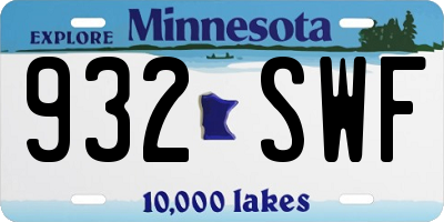 MN license plate 932SWF