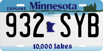 MN license plate 932SYB