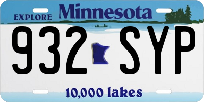 MN license plate 932SYP