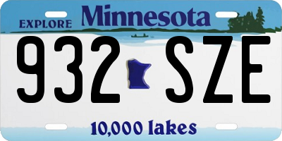 MN license plate 932SZE