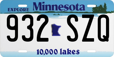 MN license plate 932SZQ