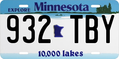 MN license plate 932TBY