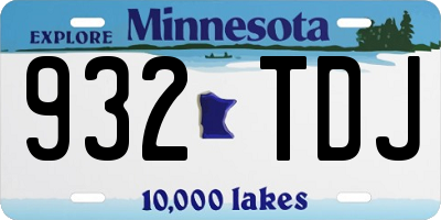 MN license plate 932TDJ