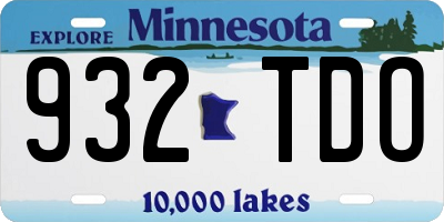 MN license plate 932TDO