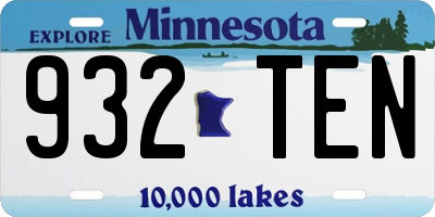 MN license plate 932TEN