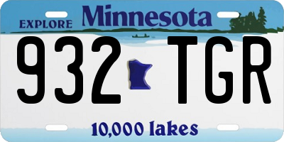 MN license plate 932TGR