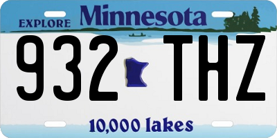 MN license plate 932THZ