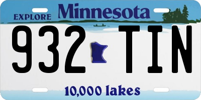 MN license plate 932TIN