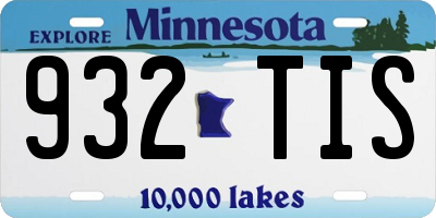 MN license plate 932TIS