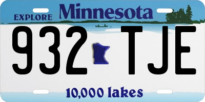 MN license plate 932TJE