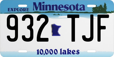MN license plate 932TJF