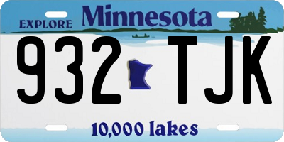 MN license plate 932TJK
