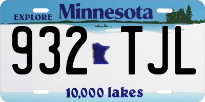 MN license plate 932TJL