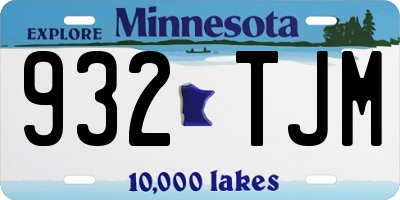 MN license plate 932TJM