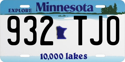MN license plate 932TJO