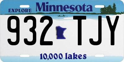 MN license plate 932TJY