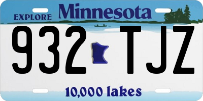 MN license plate 932TJZ