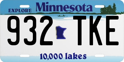 MN license plate 932TKE