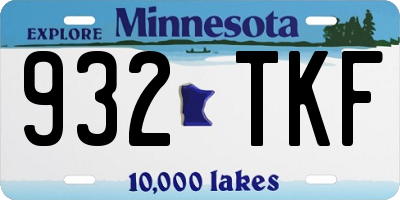 MN license plate 932TKF
