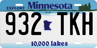 MN license plate 932TKH