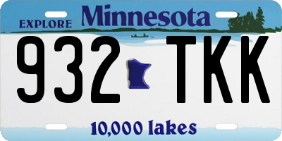 MN license plate 932TKK