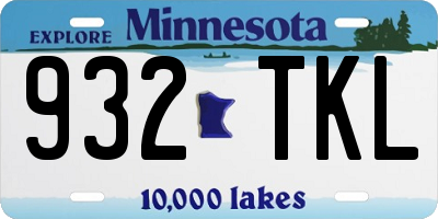 MN license plate 932TKL