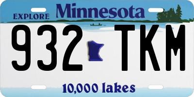 MN license plate 932TKM