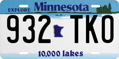 MN license plate 932TKO