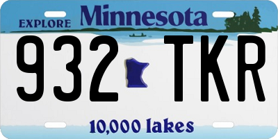 MN license plate 932TKR