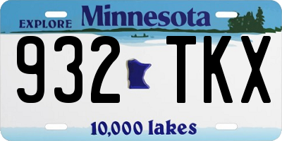 MN license plate 932TKX