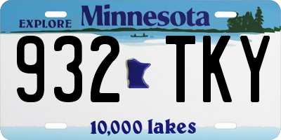 MN license plate 932TKY