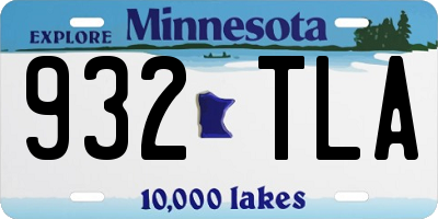 MN license plate 932TLA