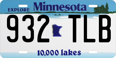 MN license plate 932TLB