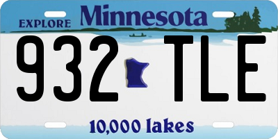 MN license plate 932TLE