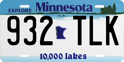MN license plate 932TLK