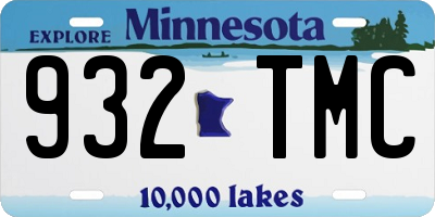 MN license plate 932TMC