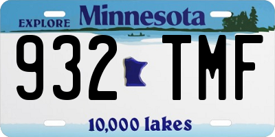 MN license plate 932TMF