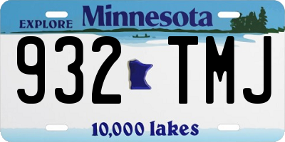 MN license plate 932TMJ