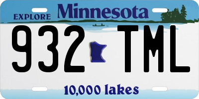 MN license plate 932TML
