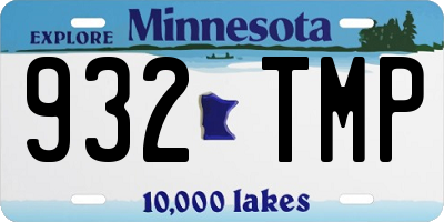 MN license plate 932TMP