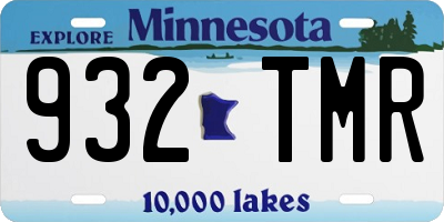 MN license plate 932TMR